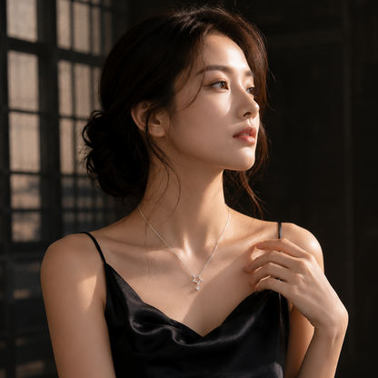 Star Drop 925 Silver Necklace
