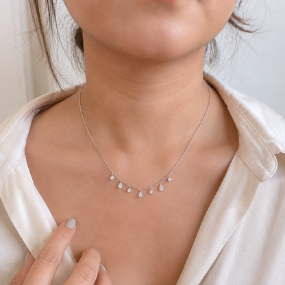 Diamond Drop Charm Necklace