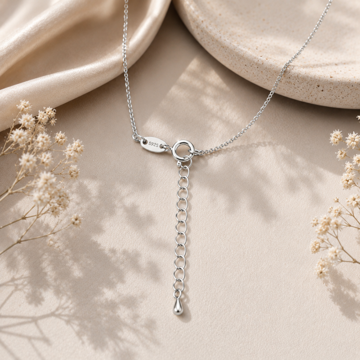Diamond Drop Charm Necklace