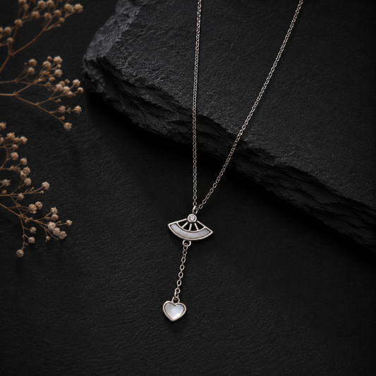 Heart Drop MOP 925 Silver Necklace