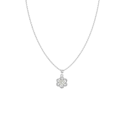 Pearl Blossom 925 Sterling Silver Pendant Necklace