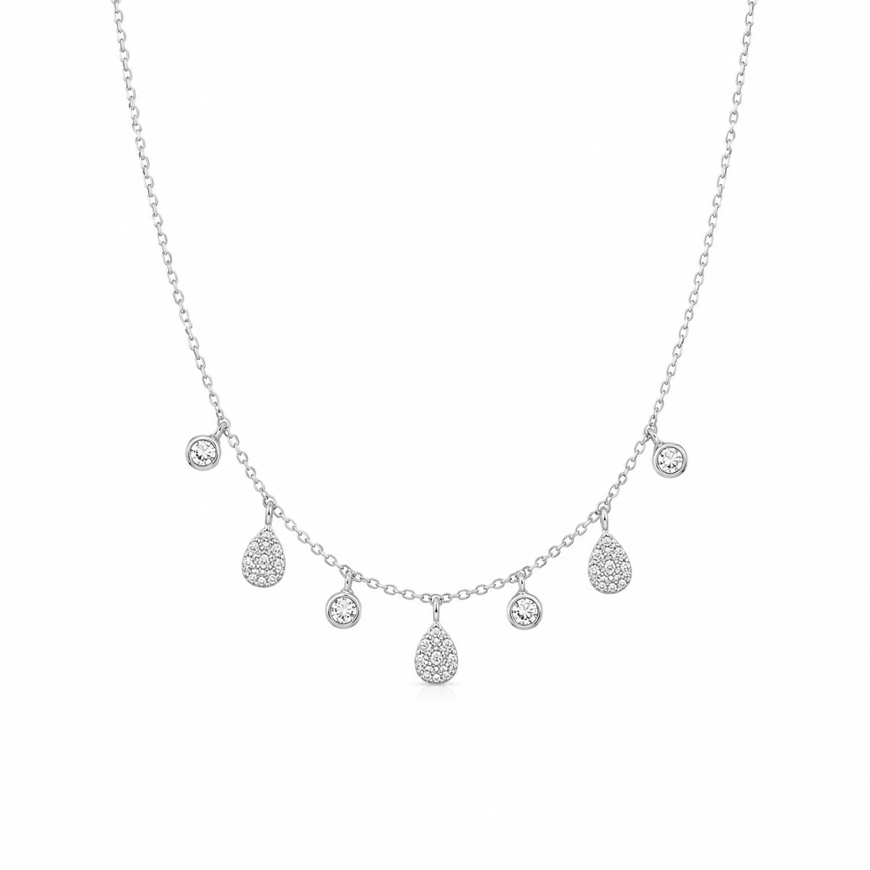 Diamond Drop Charm Necklace