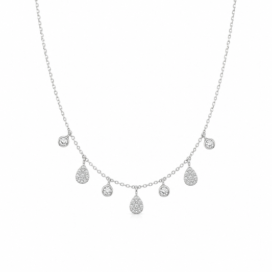Diamond Drop Charm Necklace