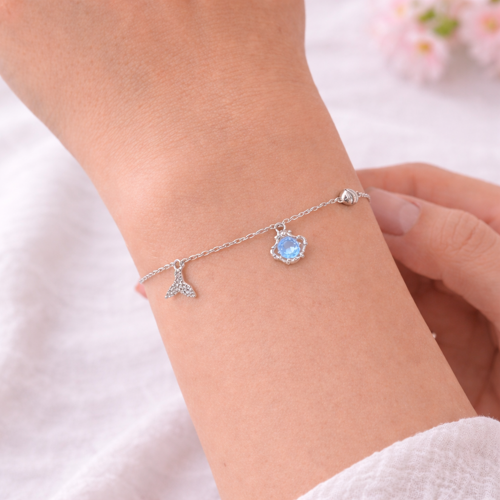 Ocean Shell Blue Charm Bracelet