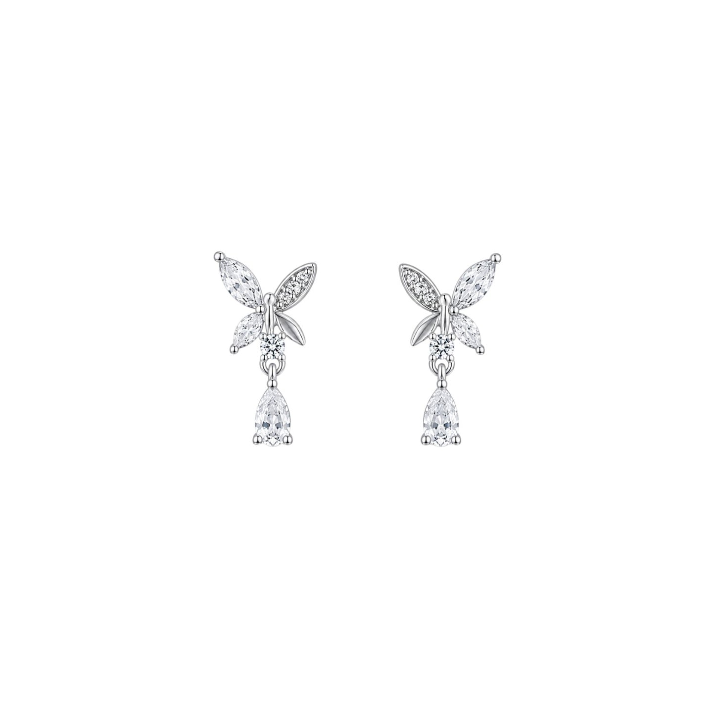 Crystal Flutter Drop Earrings