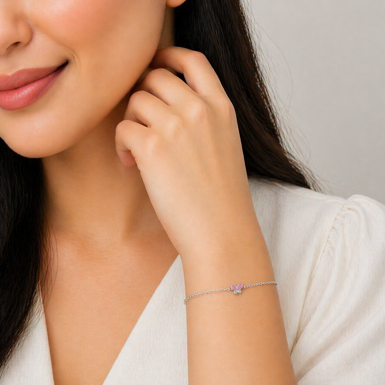 Mini Butterfly Silver Bracelet