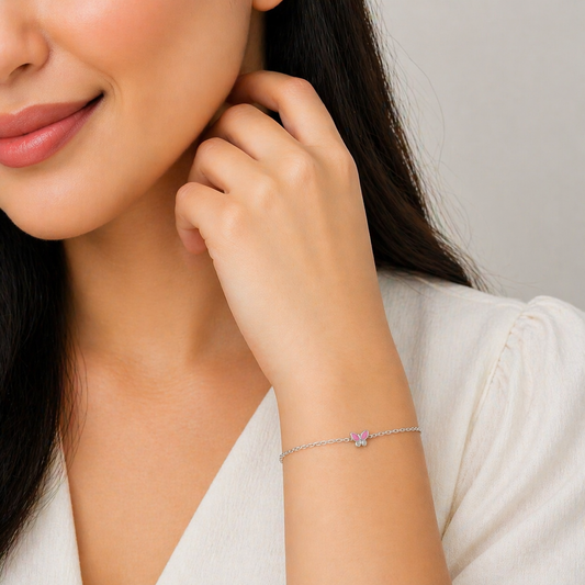 Mini Butterfly Silver Bracelet
