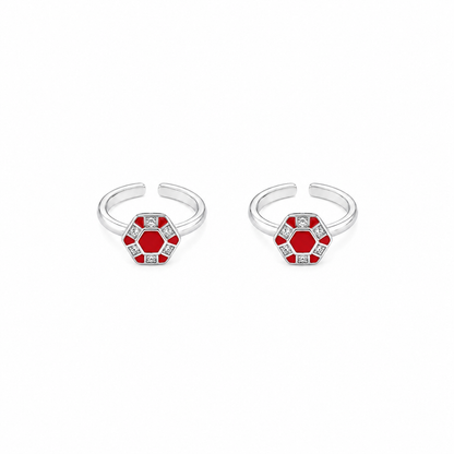 Ruby Blossom Adjustable Toe Rings
