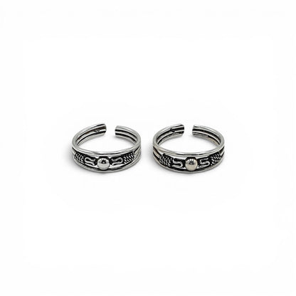Vintage Bead Adjustable Toe Ring Pair