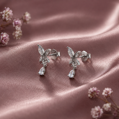 Crystal Flutter Drop Earrings