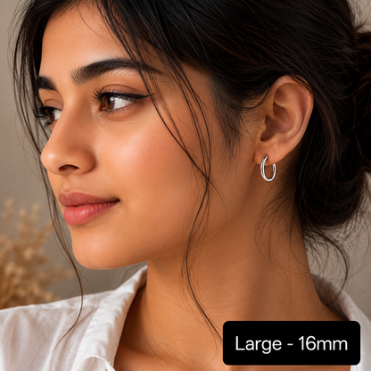 Thick Classic Hoop Earrings (12mm - 16mm)