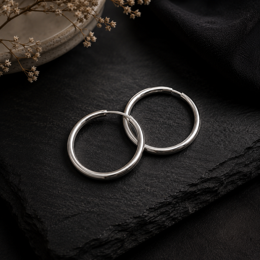 Thick Classic Hoop Earrings (12mm - 16mm)