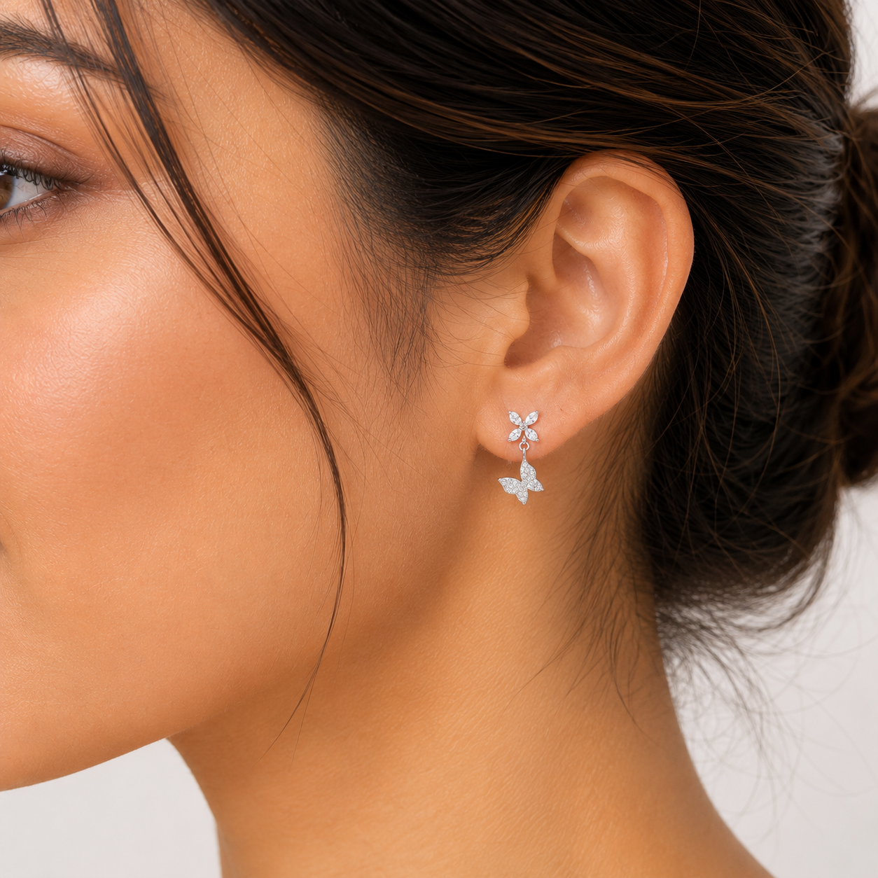 Fluttering Butterfly Drop Earrings