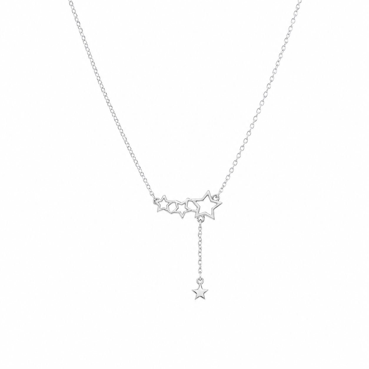 Star Drop 925 Sterling Silver Necklace