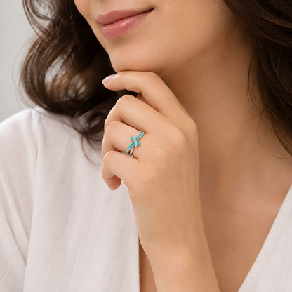 Azure Opal Crossover Ring