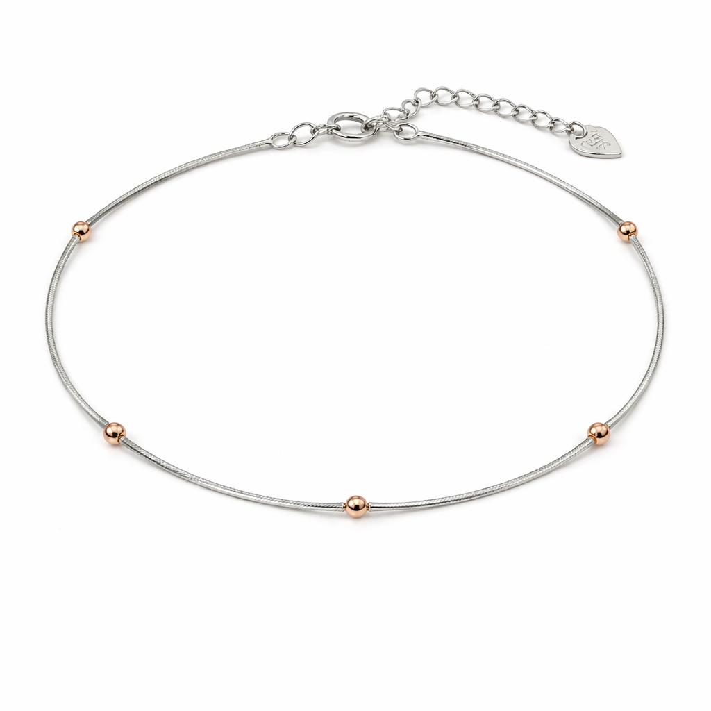 Dual Tone Beaded Anklet