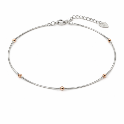 Dual Tone Beaded Anklet