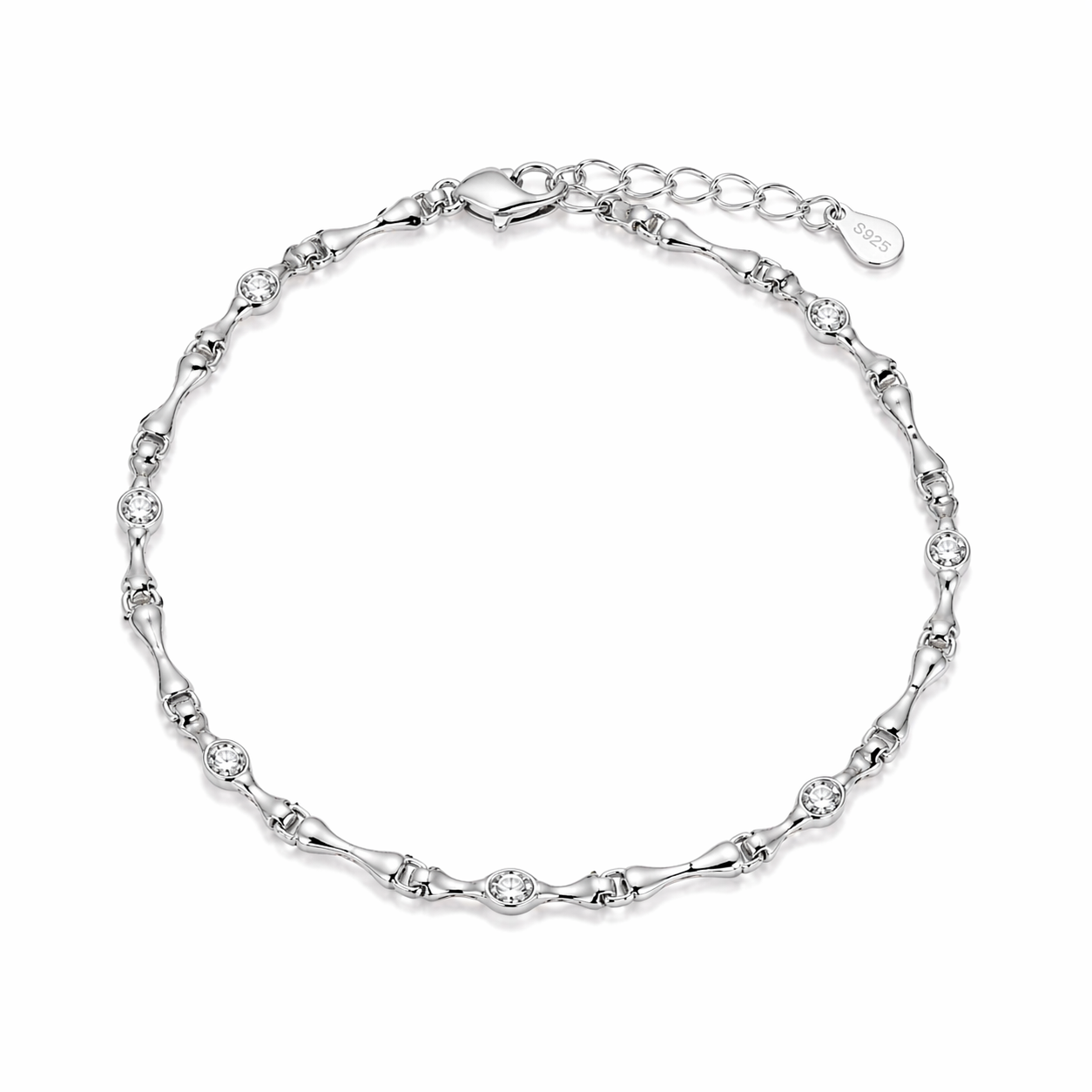 Elegant Bow Link Diamond Bracelet
