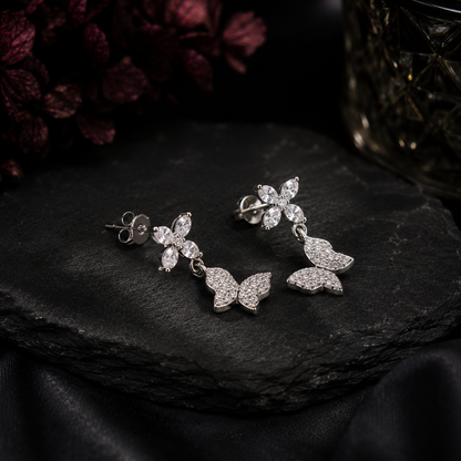 Fluttering Butterfly Drop Earrings