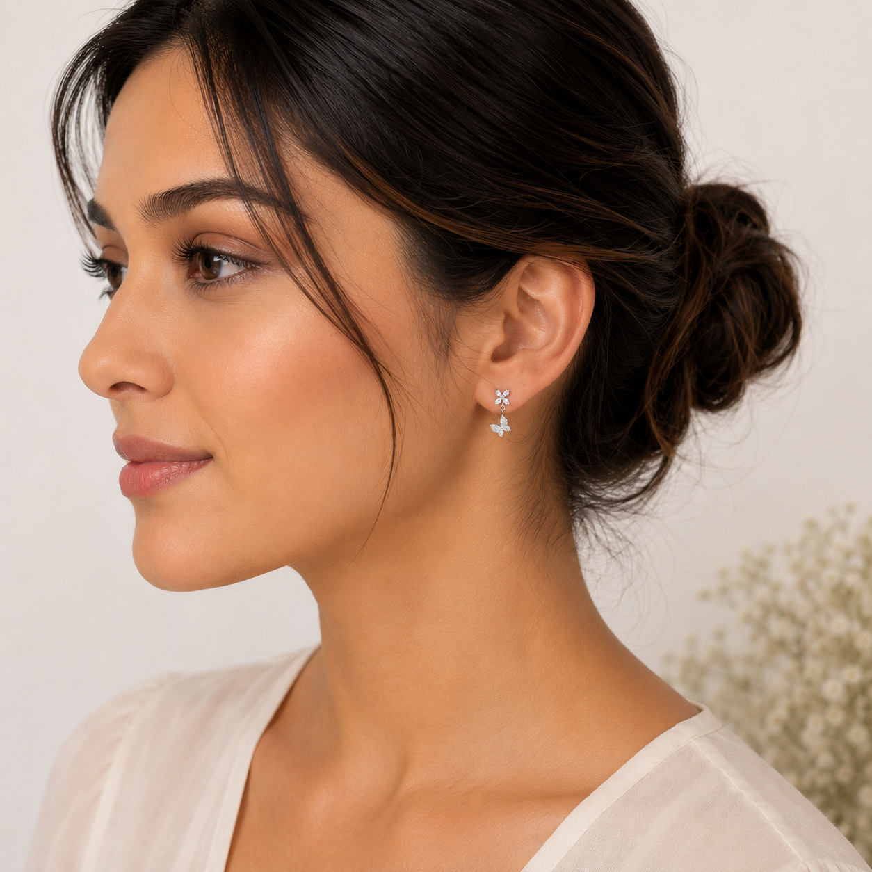 Fluttering Butterfly Drop Earrings