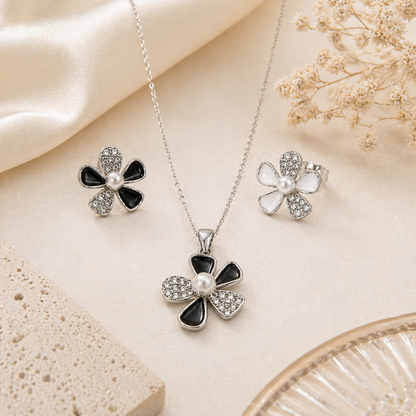 Pearl Bloom Floral Pendant Set
