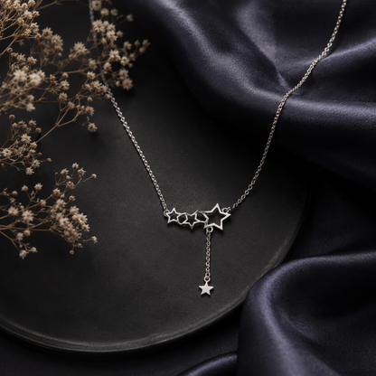 Star Drop 925 Sterling Silver Necklace