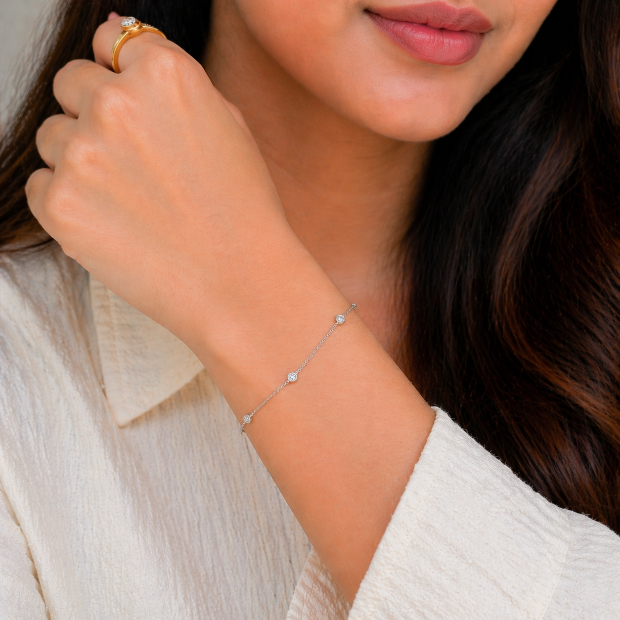Minimal Sparkle Station Bracelet