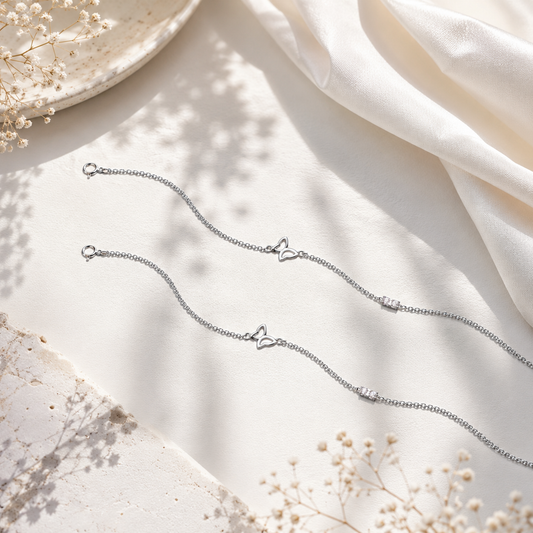 Flutter Charm 925 Silver Anklet