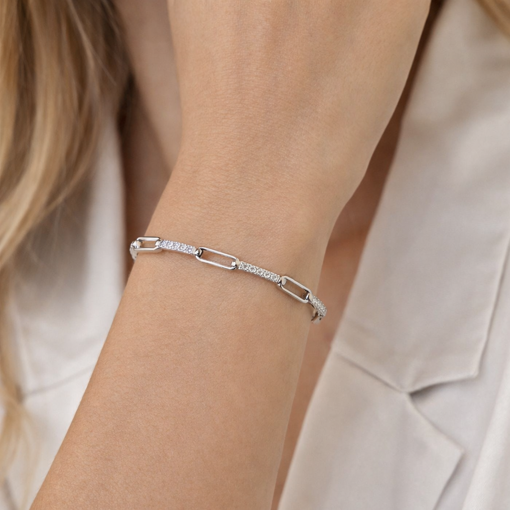Elegant Link Crystal Bracelet