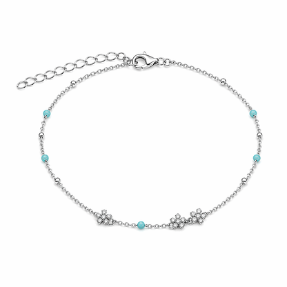Floral Turquoise Charm Bracelet