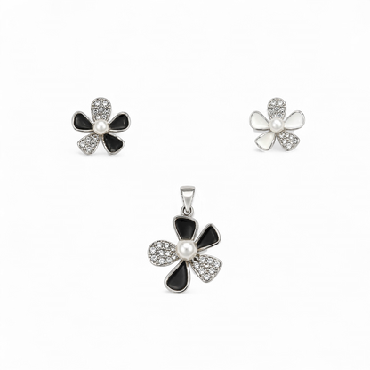 Pearl Bloom Floral Pendant Set