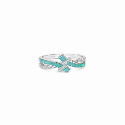 Azure Opal Crossover Ring