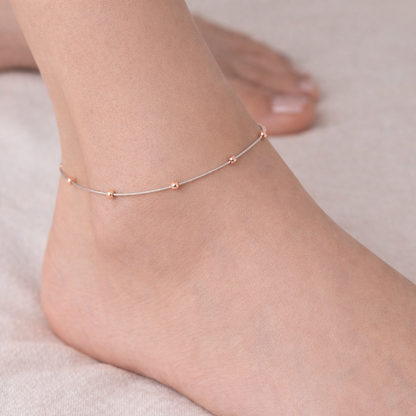 Dual Tone Beaded Anklet