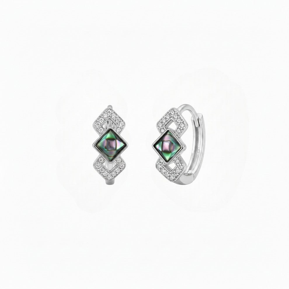 Iridescent Charm Hoop Earrings