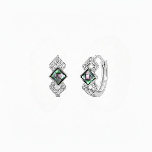 Iridescent Charm Hoop Earrings