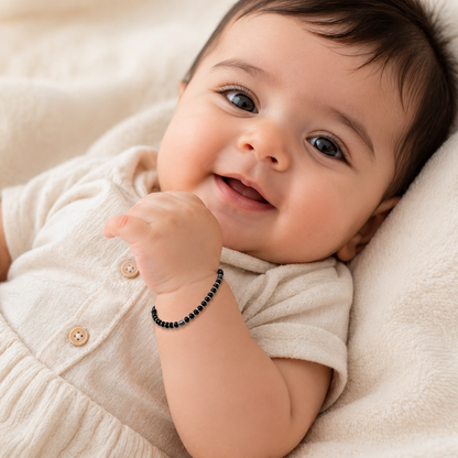 Adjustable Protective Black Bead Baby Bracelet