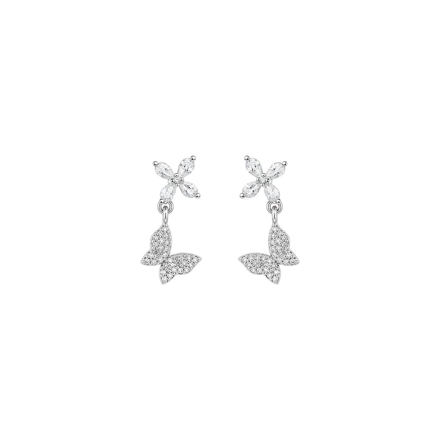 Fluttering Butterfly Drop Earrings
