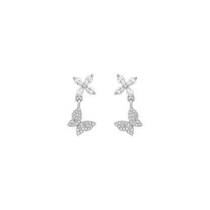 Fluttering Butterfly Drop Earrings