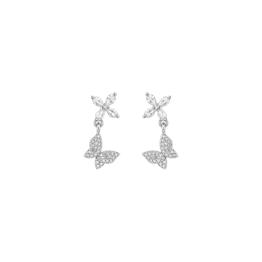 Fluttering Butterfly Drop Earrings