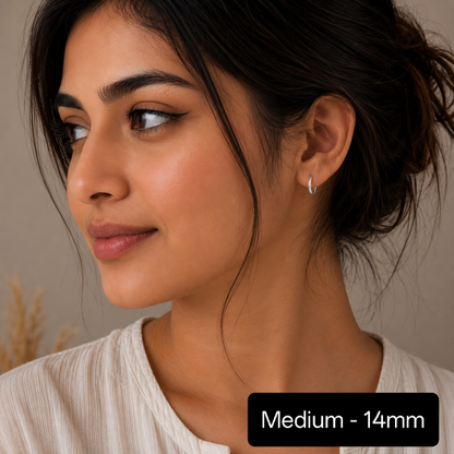 Thick Classic Hoop Earrings (12mm - 16mm)