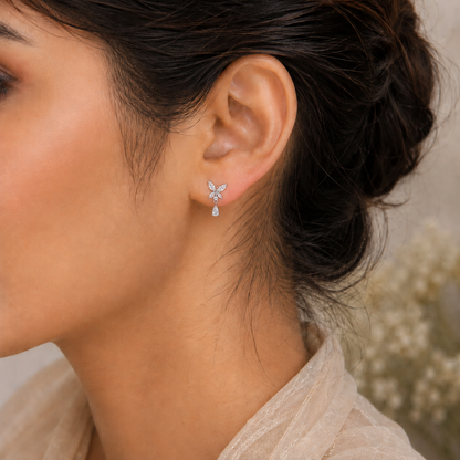 Crystal Flutter Drop Earrings