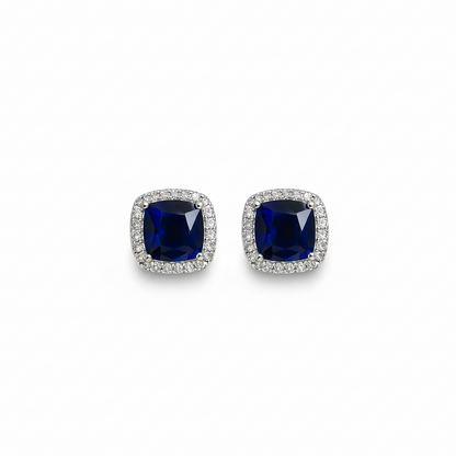 Sapphire Look Stud Earrings