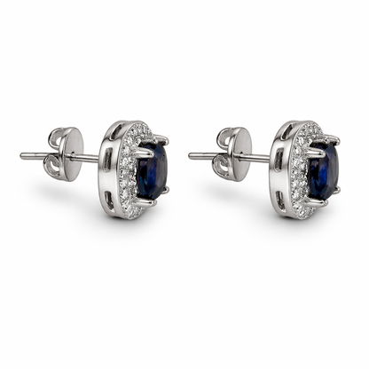 Sapphire Look Stud Earrings